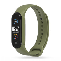 SILIKÓNOVÝ REMIENOK NA XIAOMI MI BAND 5 / 6 / 6 NFC / 7 HEYBAND ICON MILITARY GREEN