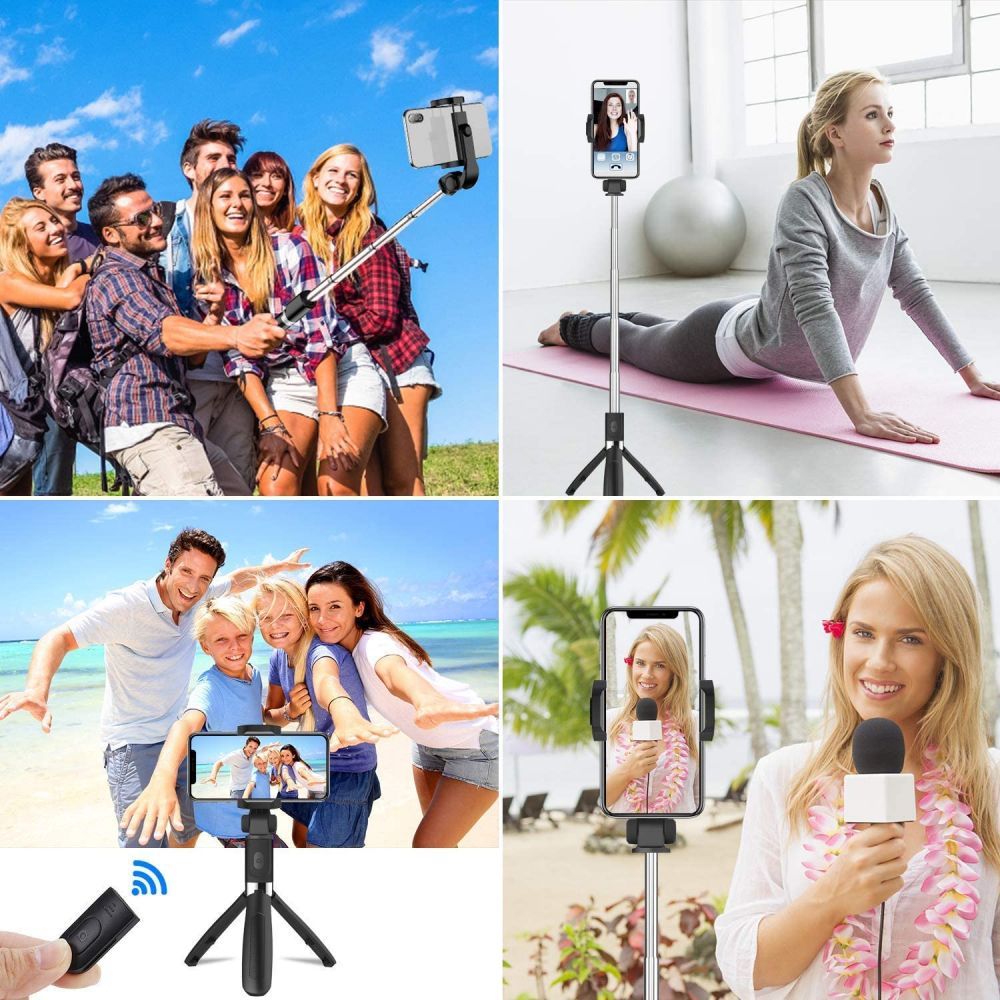 SELFIE TYČ TECH-PROTECT L02S WIRELESS SELFIE STICK TRIPOD BLACK
