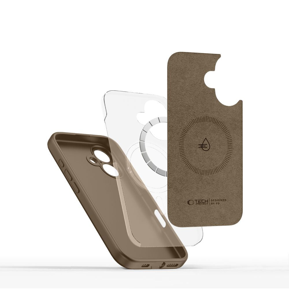 KRYT TECH-PROTECT LIQUID SILICONE MAGSAFE IPHONE 16E CHOCOLATE BROWN