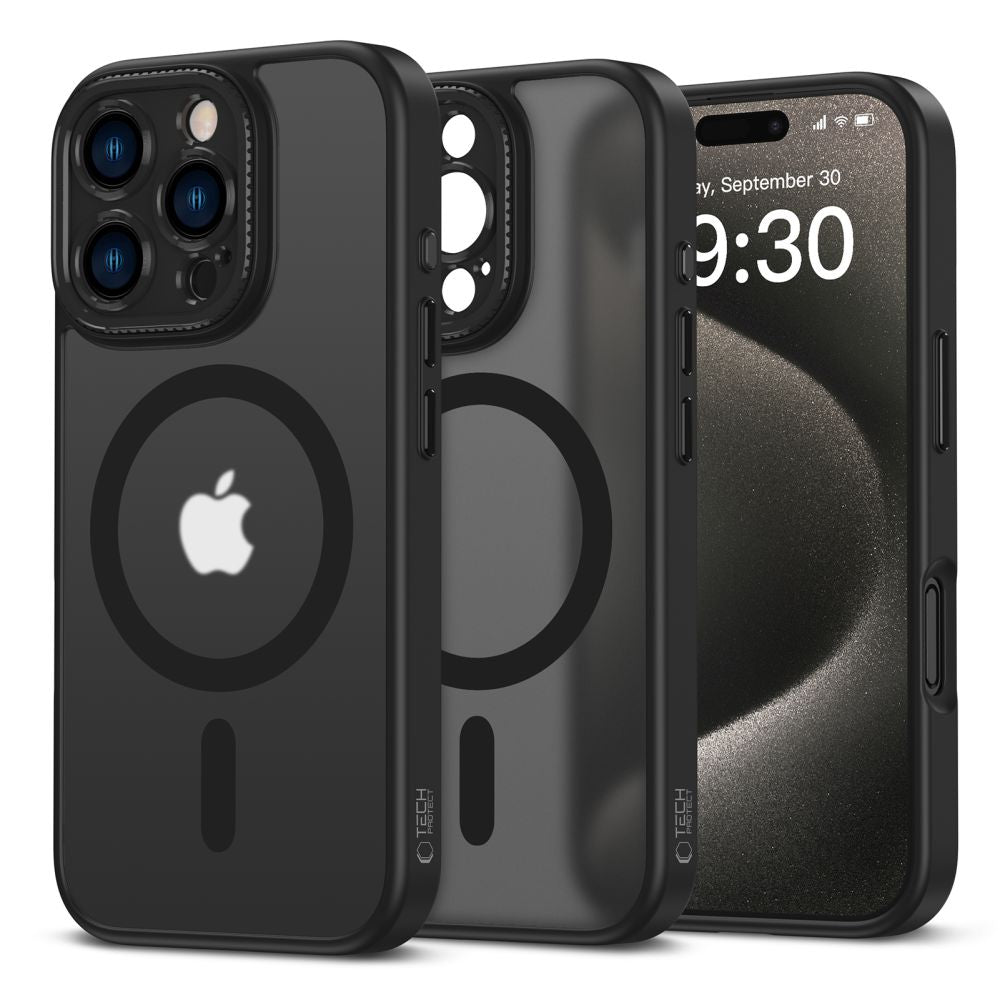 KRYT NA IPHONE 16 PRO TECH-PROTECT MAGCAM MAGSAFE MATTE BLACK
