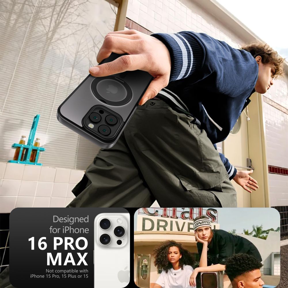 KRYT NA IPHONE 16 PRO MAX TECH-PROTECT MAGRING MAGSAFE MATTE BLACK