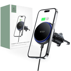 DRŽIAK TELEFÓNU DO AUTA S BEZDRÔTOVÝM NABÍJANÍM TECH-PROTECT MM15W-V4 MAGNETIC MAGSAFE VENT CAR MOUNT WIRELESS CHARGER 15W BLACK