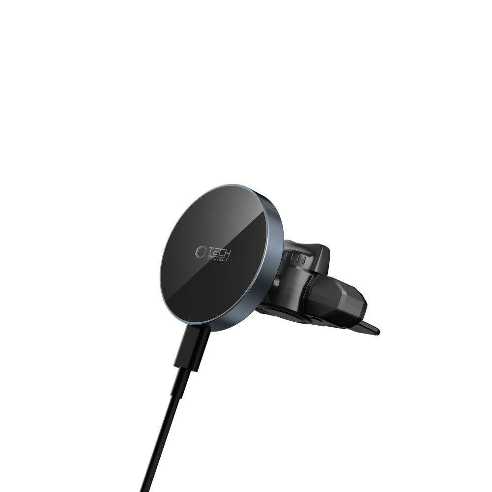 DRŽIAK TELEFÓNU DO AUTA S BEZDRÔTOVÝM NABÍJANÍM TECH-PROTECT MM15W-V5 MAGNETIC MAGSAFE CD & VENT CAR MOUNT WIRELESS CHARGER 15W BLACK/BLACK