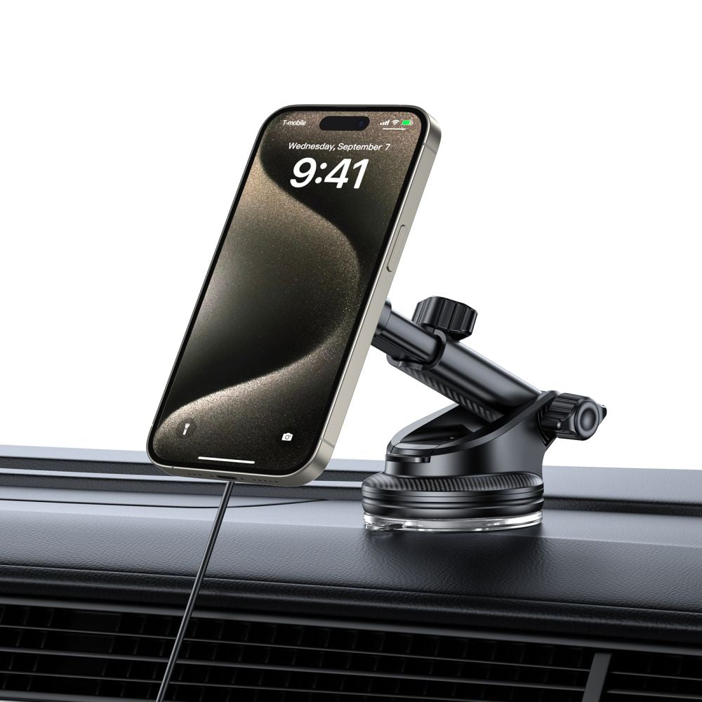 DRŽIAK TELEFÓNU DO AUTA S BEZDRÔTOVÝM NABÍJANÍM TECH-PROTECT MM15W-V5 MAGNETIC MAGSAFE DASHBOARD & VENT CAR MOUNT WIRELESS CHARGER 15W BLACK