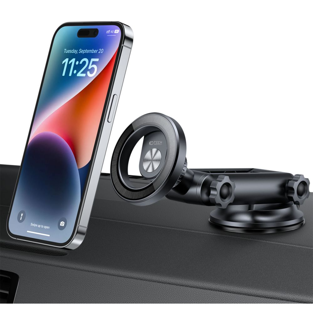 DRŽIAK / NABÍJAČKA DO AUTA  TECH-PROTECT N53 MAGNETIC MAGSAFE DASHBOARD CAR MOUNT BLACK