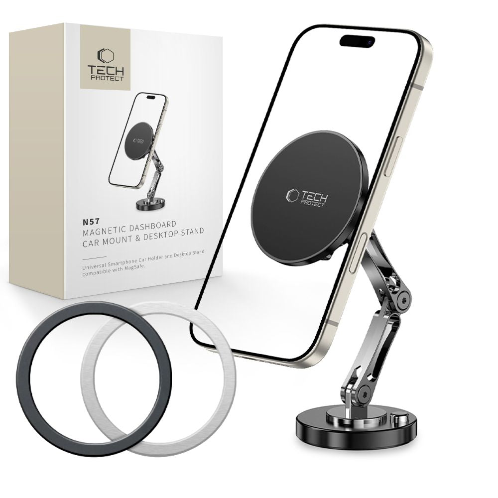 DRŽIAK TELEFÓNU DO AUTA TECH-PROTECT N57 MAGNETIC MAGSAFE DASHBOARD CAR MOUNT & DESKTOP PHONE STAND BLACK
