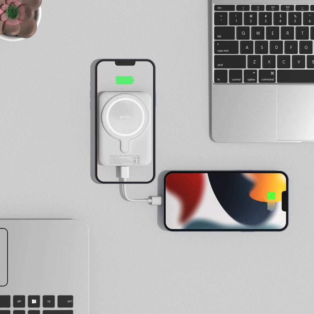POWER BANKA TECH-PROTECT PB10 LIFEMAG MAGSAFE POWER BANK 5000MAH WHITE