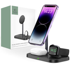 BEZDRÔTOVÁ NABÍJAČKA 3IN1 TECH-PROTECT QI15W-A22 MAGNETIC MAGSAFE WIRELESS CHARGER BLACK
