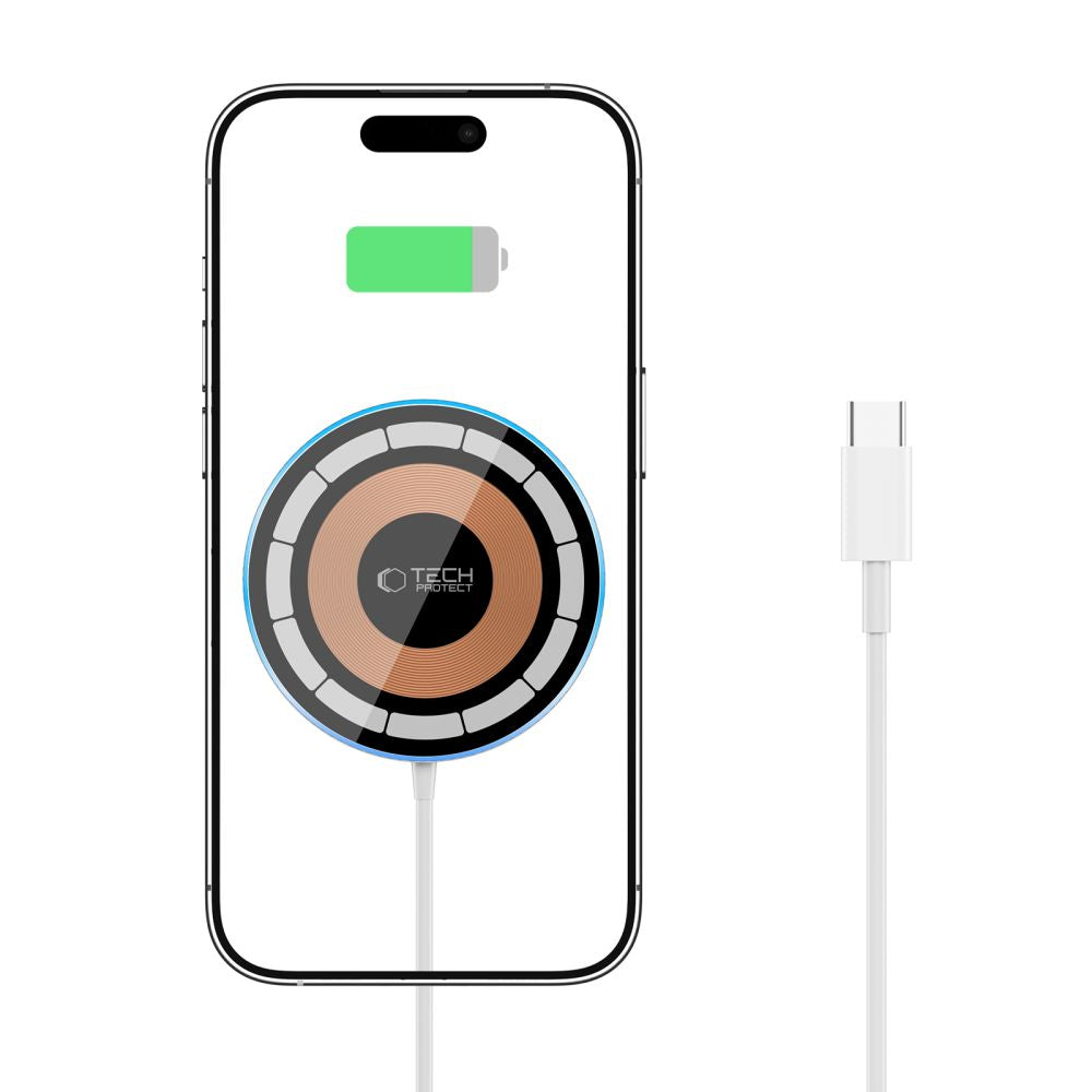 BEZDRÔTOVÁ NABÍJAČKA TECH-PROTECT QI15W-A30 MAGNETIC MAGSAFE WIRELESS CHARGER SILVER