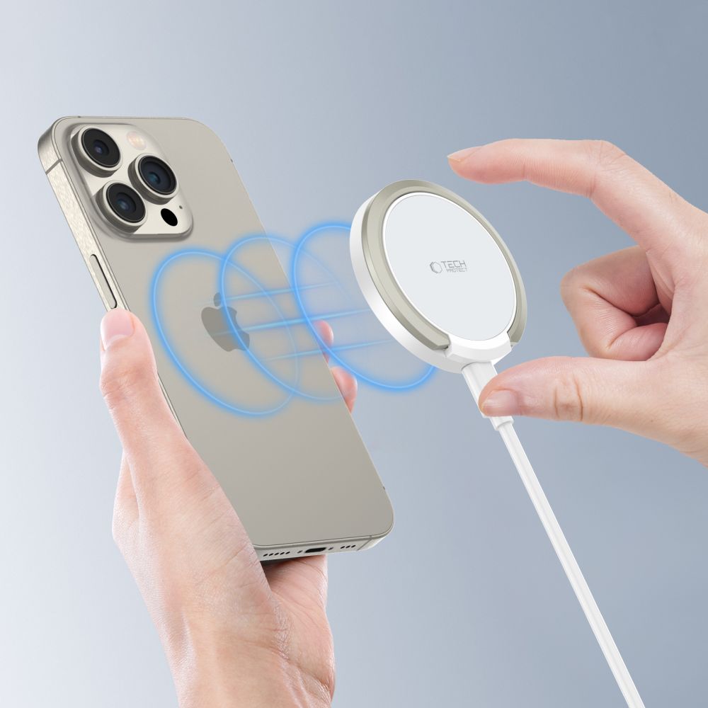 BEZDRÔTOVÁ NABÍJAČKA TECH-PROTECT QI15W-A33 MAGNETIC MAGSAFE WIRELESS CHARGER WHITE