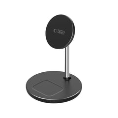 NABÍJACIA STANICA TECH-PROTECT QI15W-A39 2IN1 MAGNETIC MAGSAFE WIRELESS CHARGER BLACK
