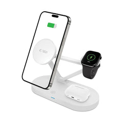 NABÍJACIA STANICA TECH-PROTECT QI15W-A41 3IN1 MAGNETIC MAGSAFE WIRELESS CHARGER WHITE