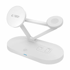 NABÍJACIA STANICA TECH-PROTECT QI15W-A41 3IN1 MAGNETIC MAGSAFE WIRELESS CHARGER WHITE