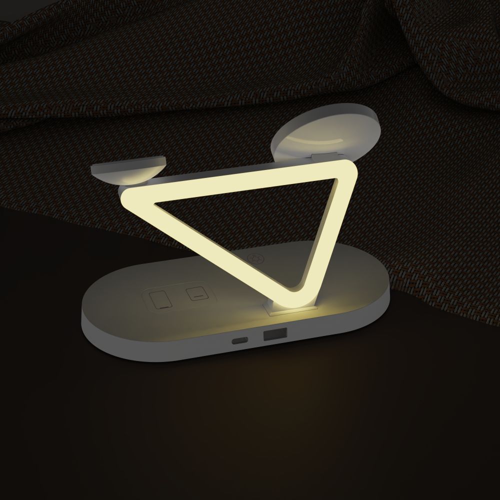NABÍJACIA STANICA TECH-PROTECT QI15W-A41 3IN1 MAGNETIC MAGSAFE WIRELESS CHARGER WHITE