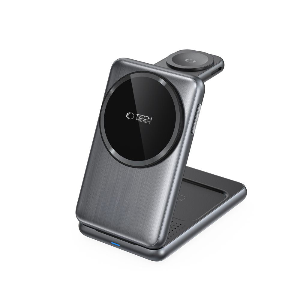 NABÍJACIA STANICA TECH-PROTECT QI15W-A42 3IN1 MAGNETIC MAGSAFE WIRELESS CHARGER SPACE GREY