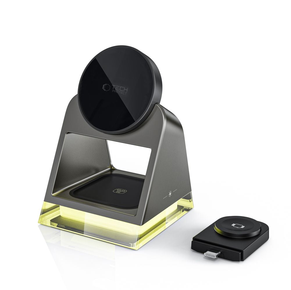 NABÍJACIA STANICA TECH-PROTECT QI15W-A43 3IN1 MAGNETIC MAGSAFE WIRELESS CHARGER BLACK