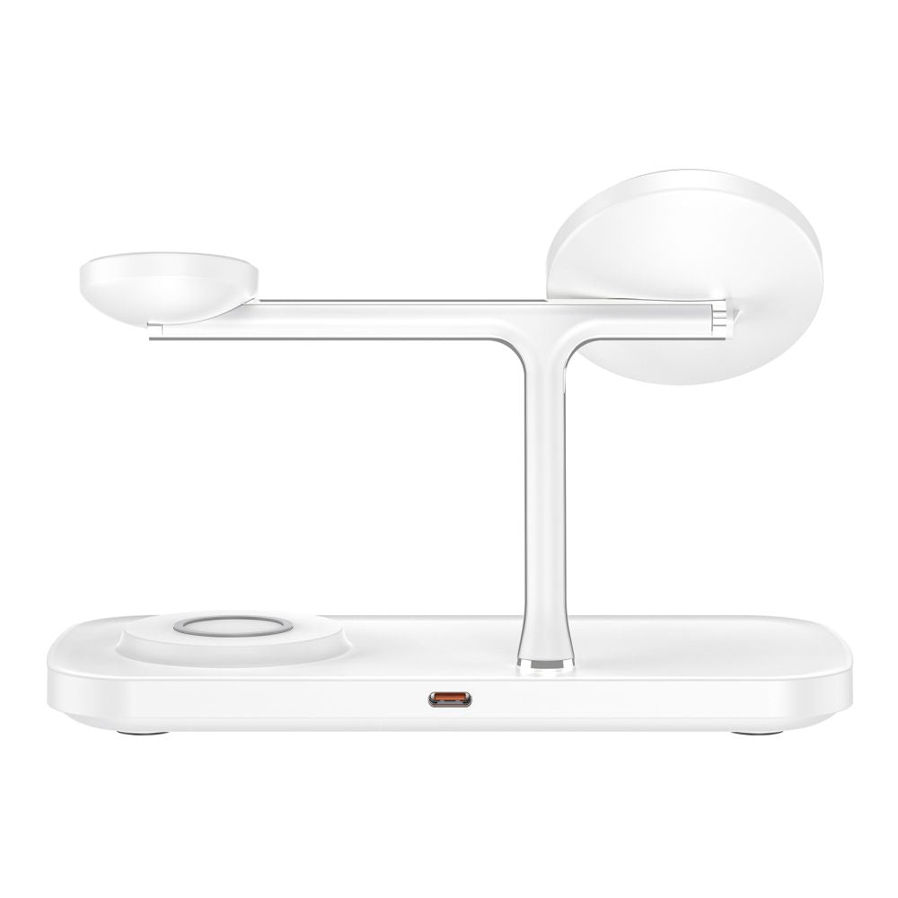 NABÍJACIA STANICA TECH-PROTECT QI15W-A45 3IN1 MAGNETIC MAGSAFE WIRELESS CHARGER WHITE