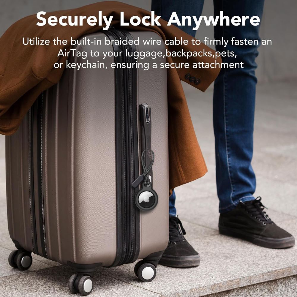 OBAL TECH-PROTECT ROUGH CHAIN 2-PACK APPLE AIRTAG BLACK