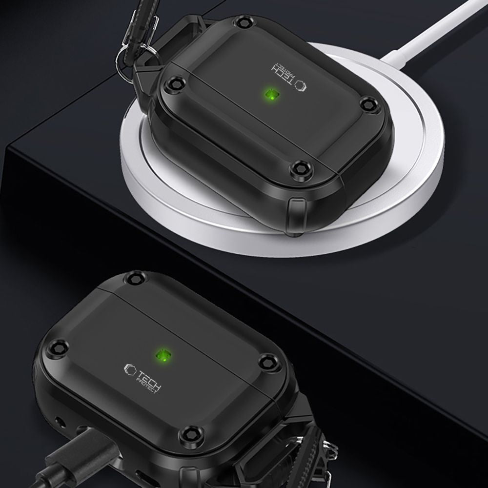 PUZDRO TECH-PROTECT ROUGH HOOK APPLE AIRPODS PRO 1 / 2 BLACK
