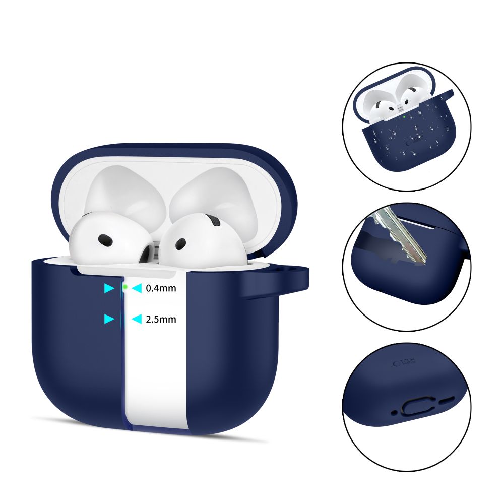 PUZDRO TECH-PROTECT SILICONE HOOK APPLE AIRPODS 4 NAVY BLUE
