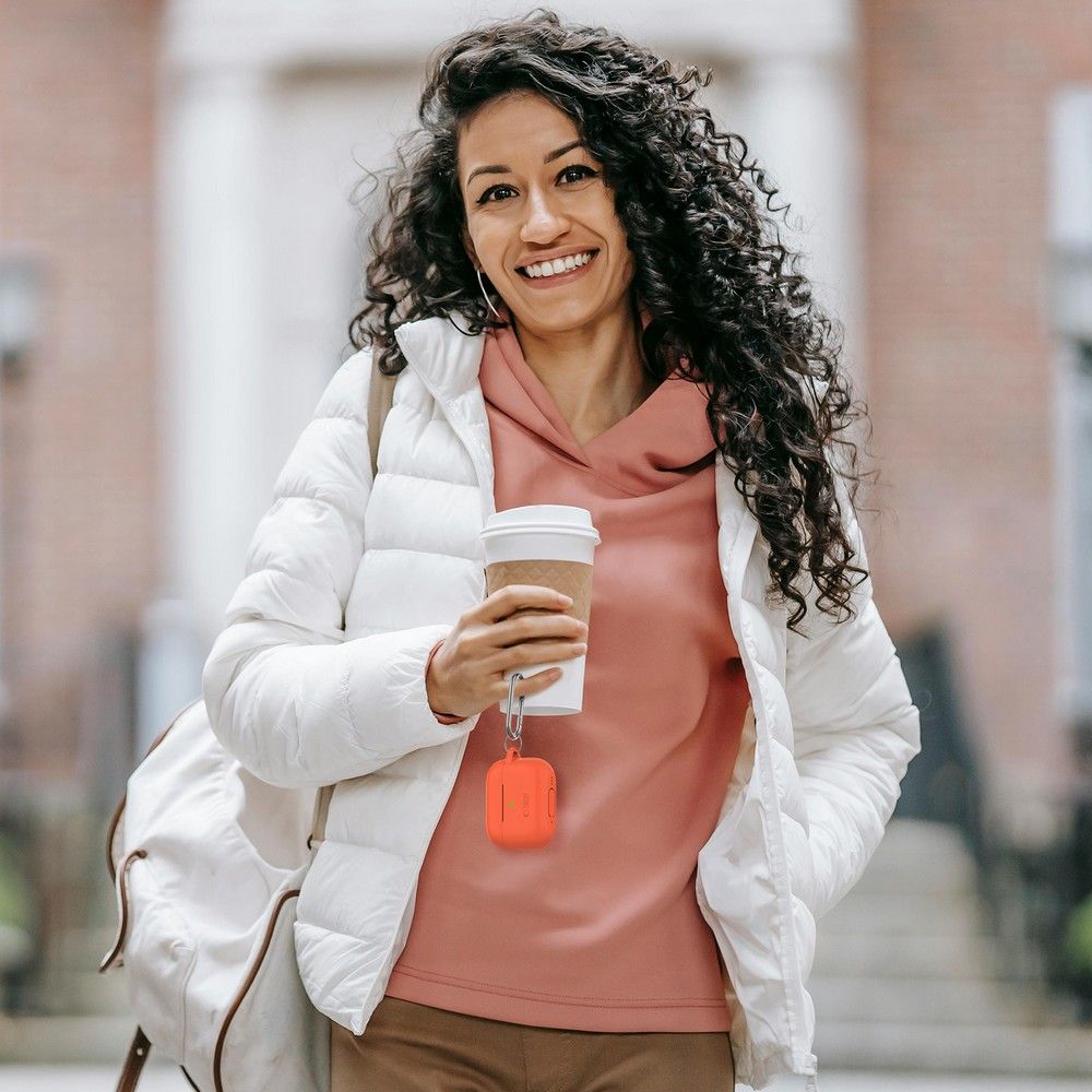PUZDRO TECH-PROTECT SILICONE HOOK APPLE AIRPODS PRO 1 / 2 NEON ORANGE