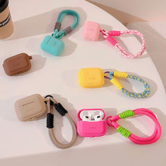 PUZDRO TECH-PROTECT SILICONE ROPE APPLE AIRPODS PRO 1 / 2 CAFE LATTE
