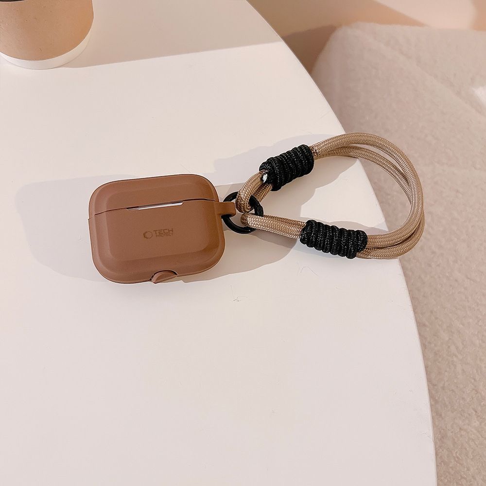 PUZDRO TECH-PROTECT SILICONE ROPE APPLE AIRPODS PRO 1 / 2 CHOCOLATE BROWN