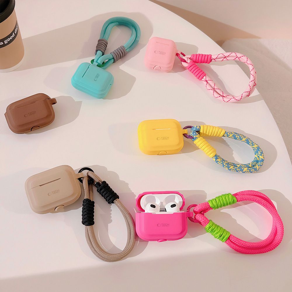 PUZDRO TECH-PROTECT SILICONE ROPE APPLE AIRPODS PRO 1 / 2 CHOCOLATE BROWN