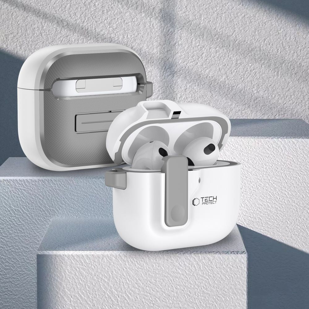 PUZDRO TECH-PROTECT SLIM HOOK APPLE AIRPODS 4 WHITE