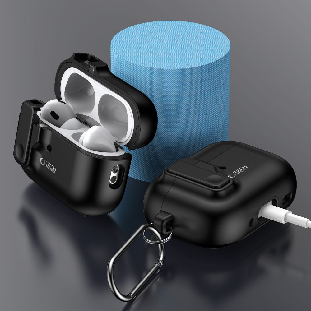 PUZDRO TECH-PROTECT SLIM HOOK APPLE AIRPODS PRO 1 / 2 BLACK