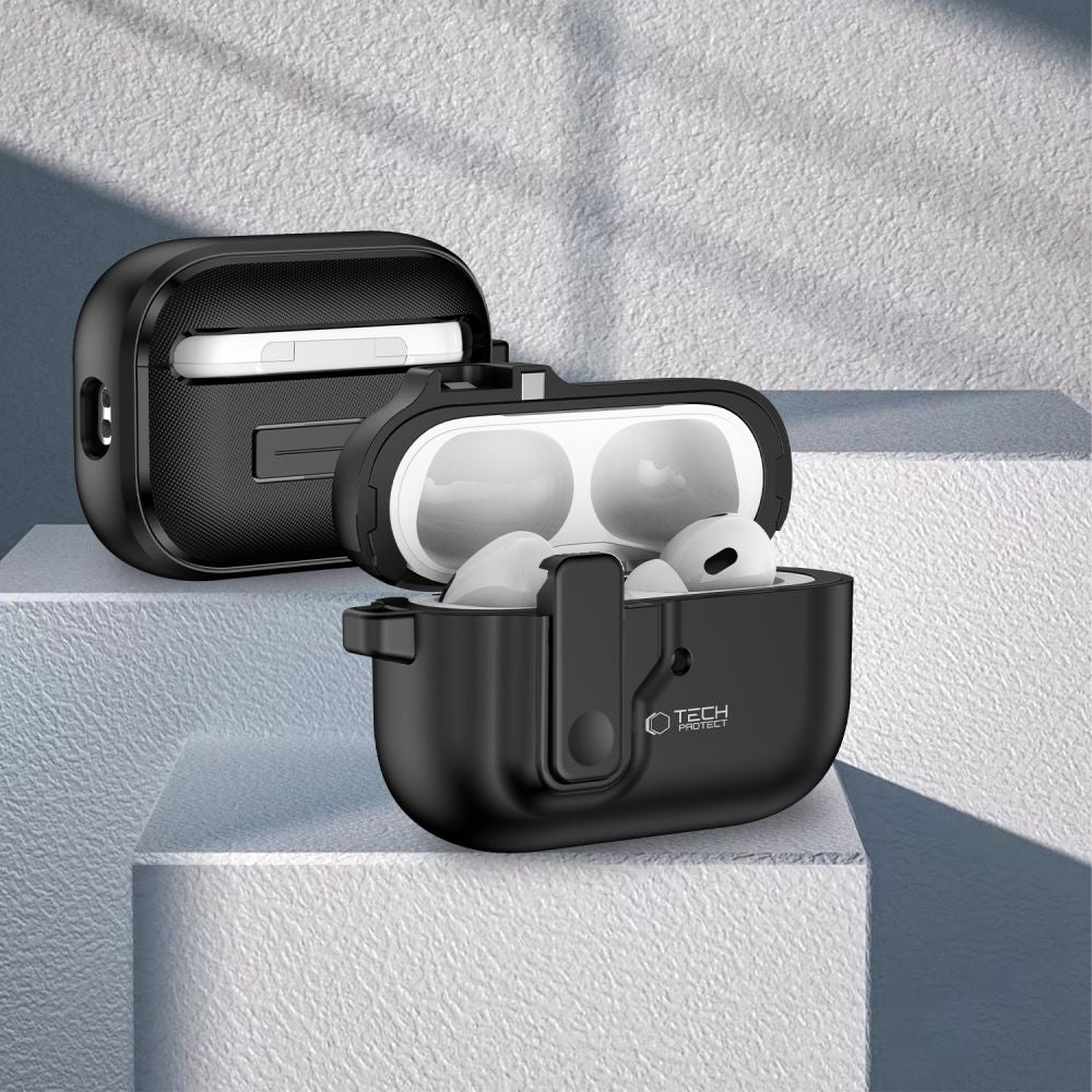 PUZDRO TECH-PROTECT SLIM HOOK APPLE AIRPODS PRO 1 / 2 BLACK