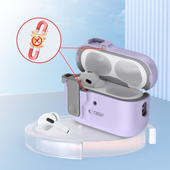 PUZDRO TECH-PROTECT SLIM HOOK APPLE AIRPODS PRO 1 / 2 LAVENDER