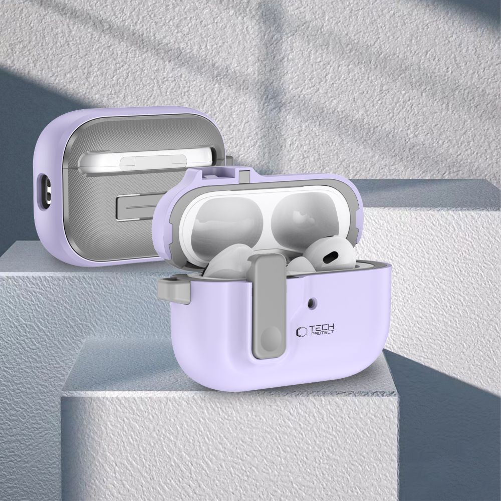 PUZDRO TECH-PROTECT SLIM HOOK APPLE AIRPODS PRO 1 / 2 LAVENDER