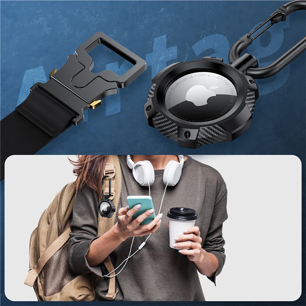 PUZDRO  TECH-PROTECT TPUCARBON APPLE AIRTAG BLACK