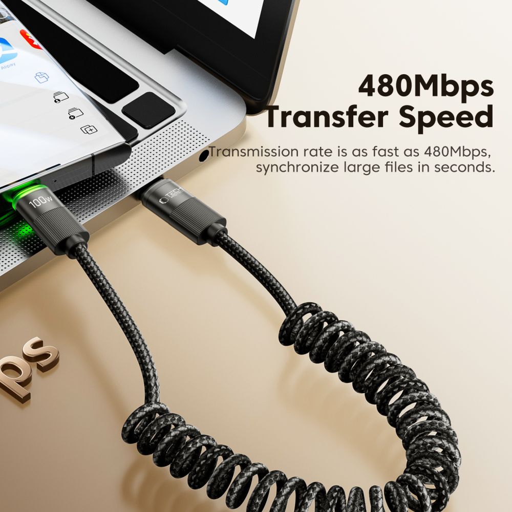 TECH-PROTECT UB20T ULTRABOOST TYPE-C CABLE PD100W/5A 180CM BLACK