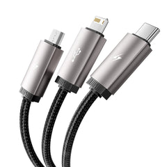 KÁBEL 3IN1TECH-PROTECT ULTRABOOST LIGHTNING & TYPE-C & MICRO-USB CABLE 3.5A 100CM GREY