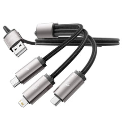 KÁBEL 3IN1TECH-PROTECT ULTRABOOST LIGHTNING & TYPE-C & MICRO-USB CABLE 3.5A 100CM GREY