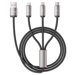 KÁBEL 3IN1TECH-PROTECT ULTRABOOST LIGHTNING & TYPE-C & MICRO-USB CABLE 3.5A 100CM GREY