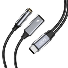 KÁBEL TECH-PROTECT ULTRABOOST CABLE ADAPTER TYPE-C TO MINI JACK 3.5MM &amp; TYPE-C BLACK