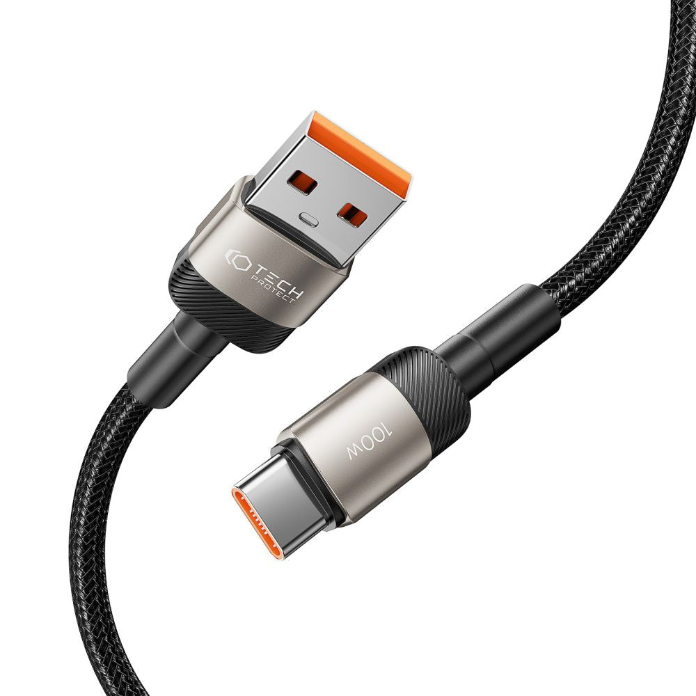 KÁBEL TECH-PROTECT ULTRABOOST EVO TYPE-C CABLE 100W/5A 100CM TITANIUM