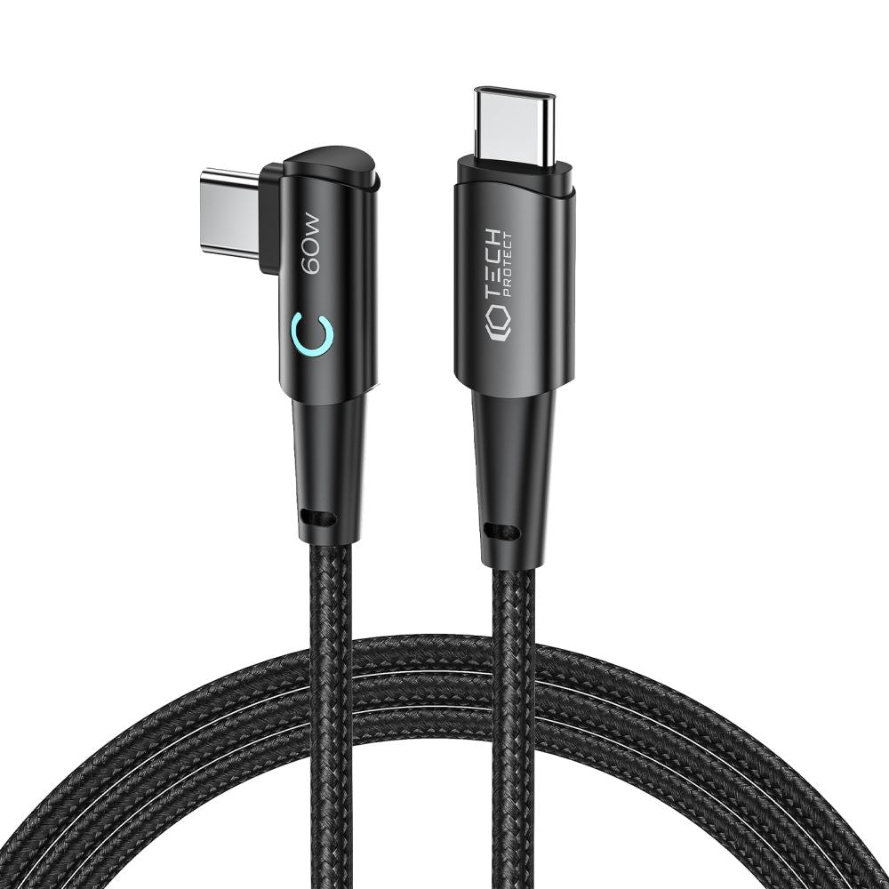 KÁBEL  TECH-PROTECT ULTRABOOST ”L” TYPE-C CABLE 60W/6A 200CM GREY