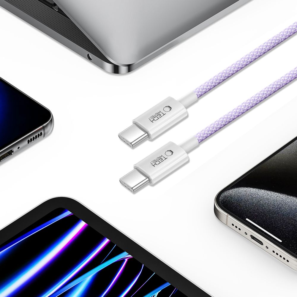 TECH-PROTECT ULTRABOOST LITE TYPE-C CABLE PD60W/3A 200CM MAUVE