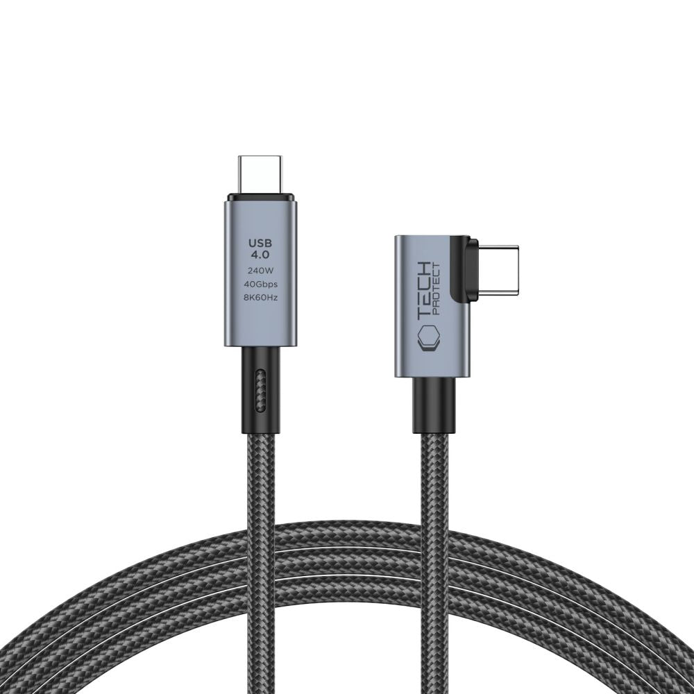 KÁBEL TECH-PROTECT ULTRABOOST MAX ”L” USB 4.0 8K 40GBPS TYPE-C CABLE PD240W 150CM GREY