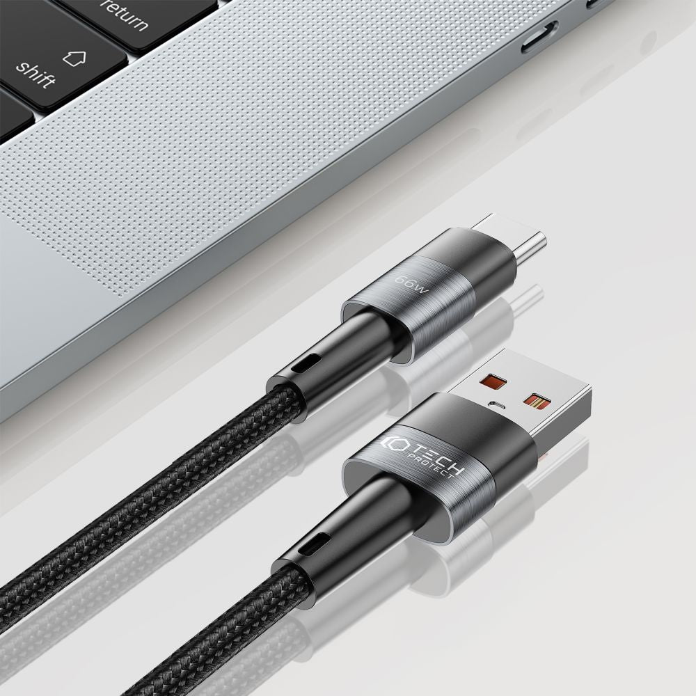 KÁBEL  TECH-PROTECT ULTRABOOST TYPE-C CABLE 66W/6A 25CM GREY