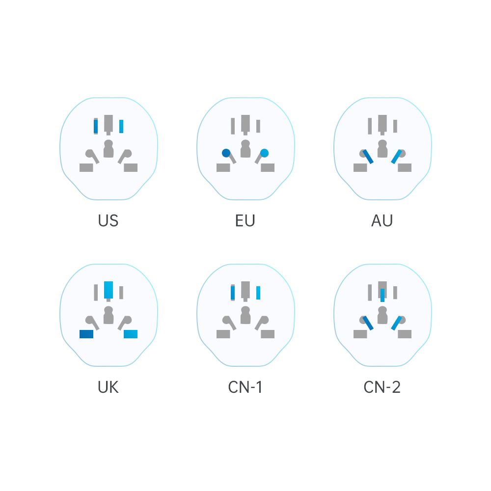 TECH-PROTECT UNIVERSAL TRAVEL ADAPTER FROM EU WHITE