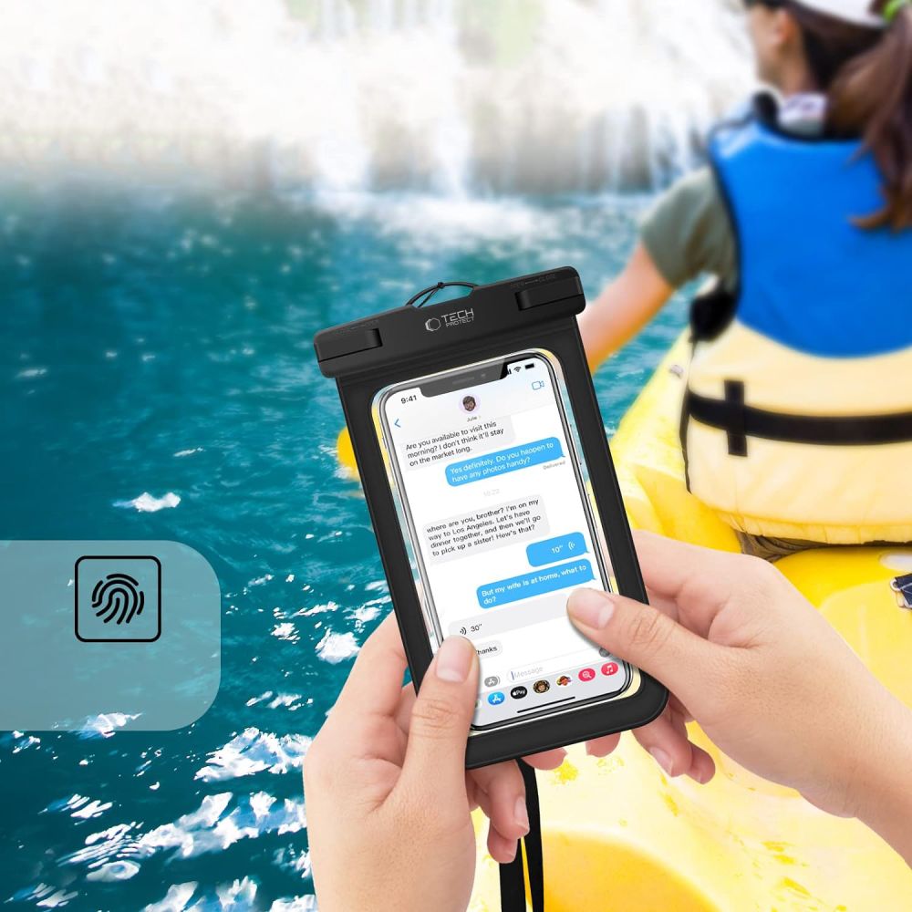VODOTESNÉ PUZDRO TECH-PROTECT UWC9 UNIVERSAL WATERPROOF CASE 8.9 INCH BLACK/ORANGE