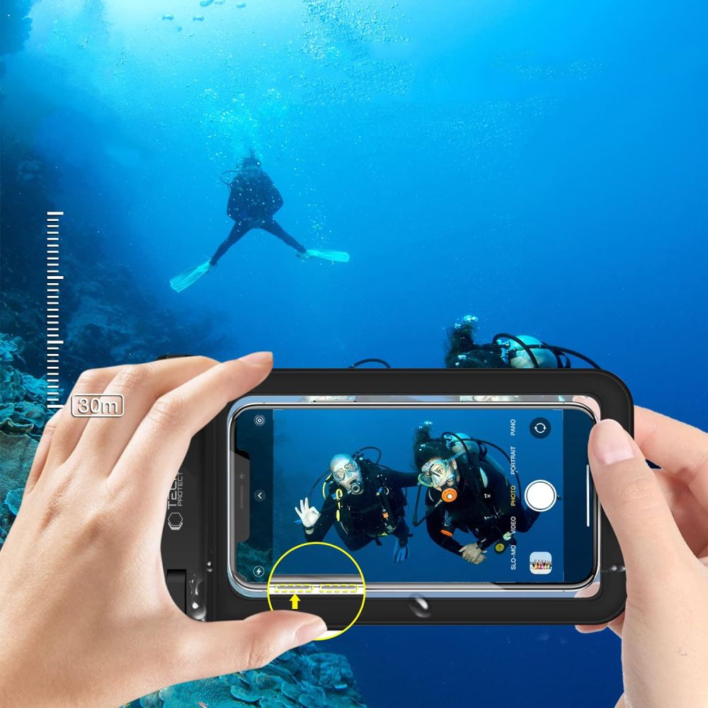 VODOTESNÉ PUZDRO TECH-PROTECT UWC9 UNIVERSAL WATERPROOF CASE 8.9 INCH BLACK/ORANGE