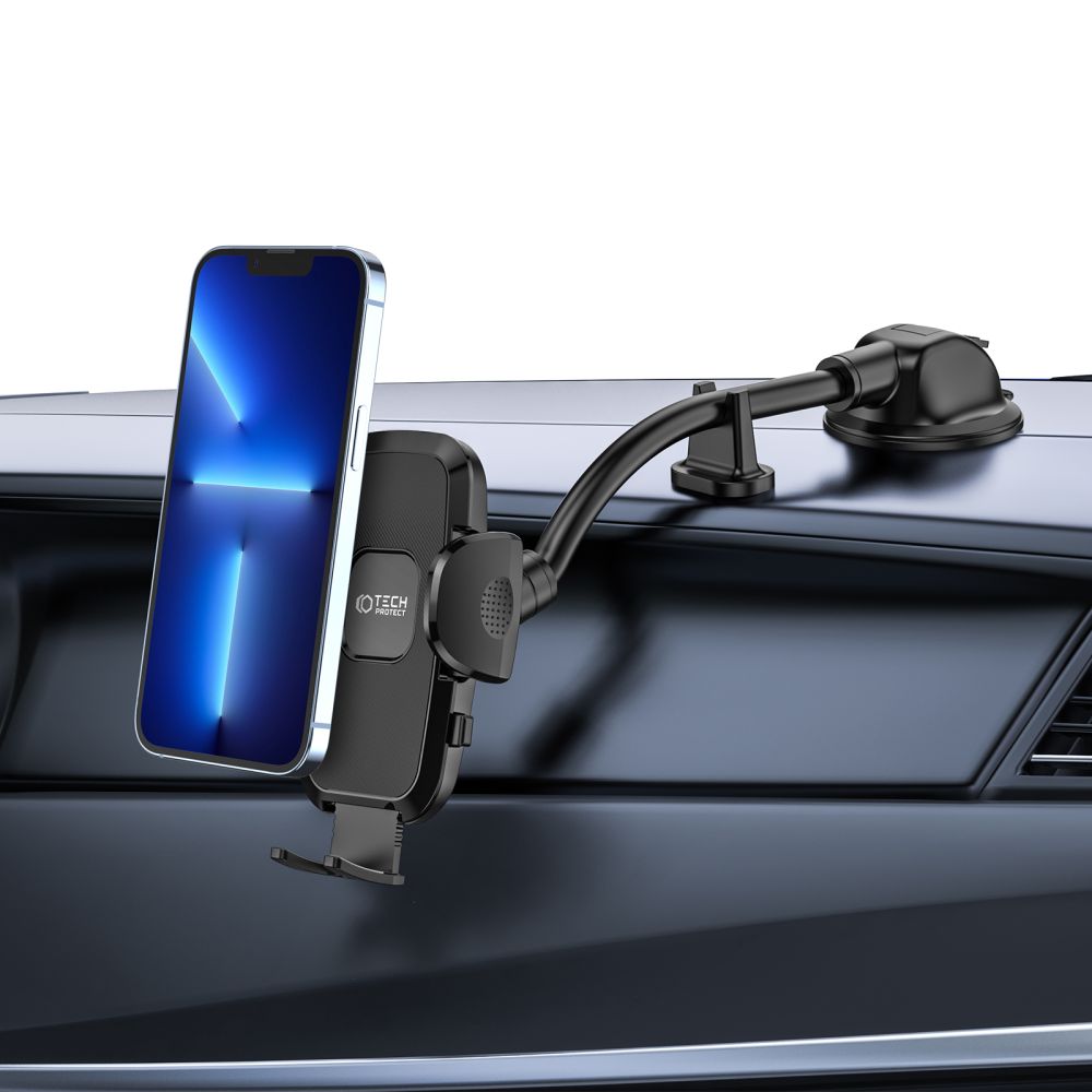 DRŽIAK MOBILU DO AUTA TECH-PROTECT V3 UNIVERSAL LONG ARM WINDSHIELD &amp; DASHBOARD CAR MOUNT BLACK