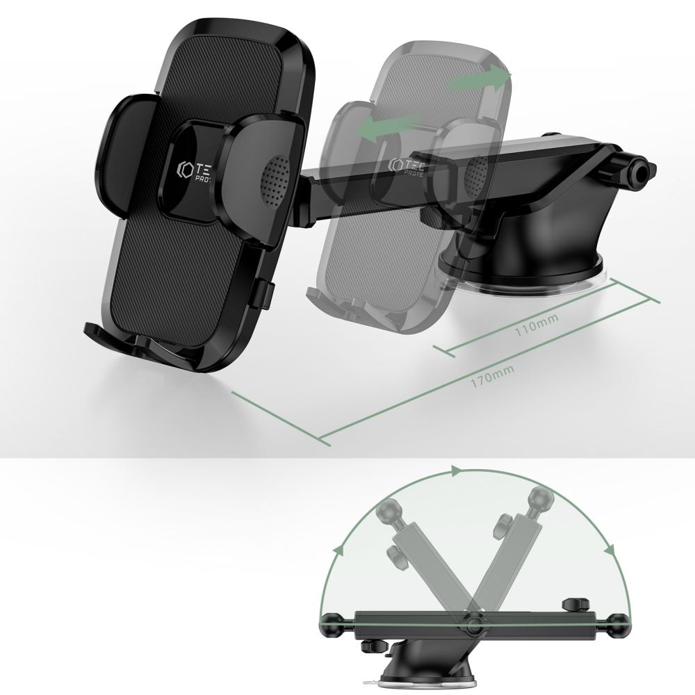 DRŽIAK MOBILU DO AUTA TECH-PROTECT V3 UNIVERSAL WINDSHIELD &amp; DASHBOARD CAR MOUNT BLACK