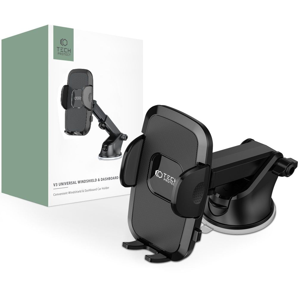 DRŽIAK MOBILU DO AUTA TECH-PROTECT V3 UNIVERSAL WINDSHIELD &amp; DASHBOARD CAR MOUNT BLACK